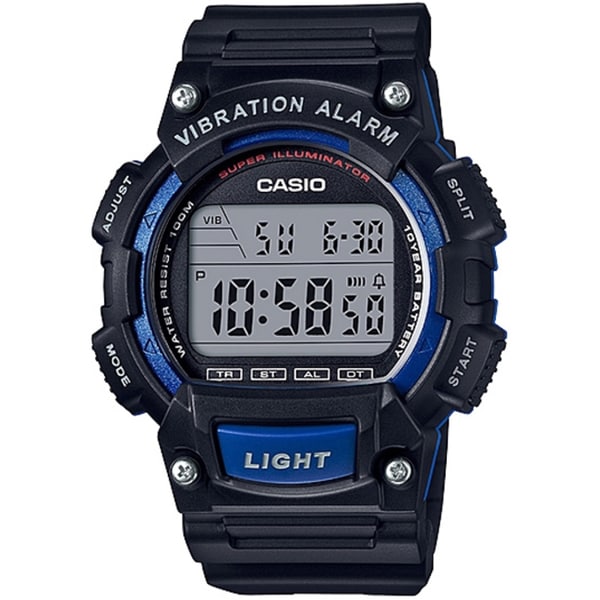 CASIO 人氣商品運動休閒腕錶(黑X藍)_W-736H-2A