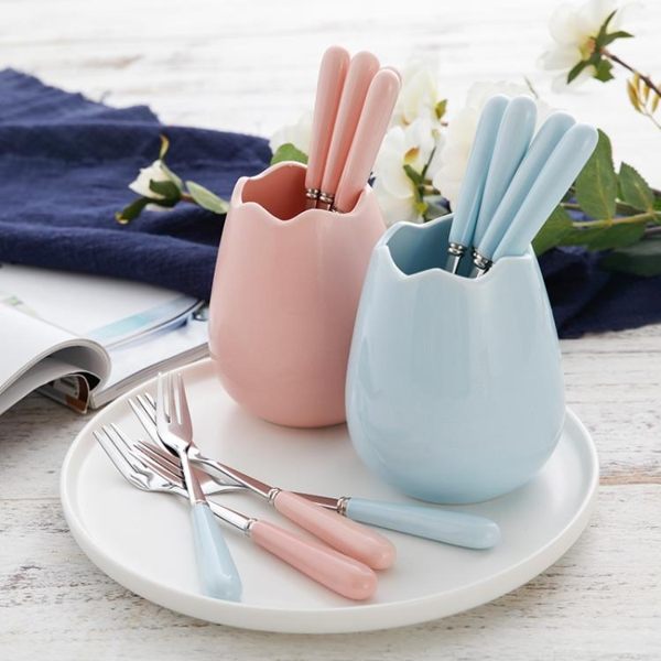 水果叉套裝創意可愛家用小叉子不銹鋼兒童蛋糕叉韓國水果簽果插 LannaS