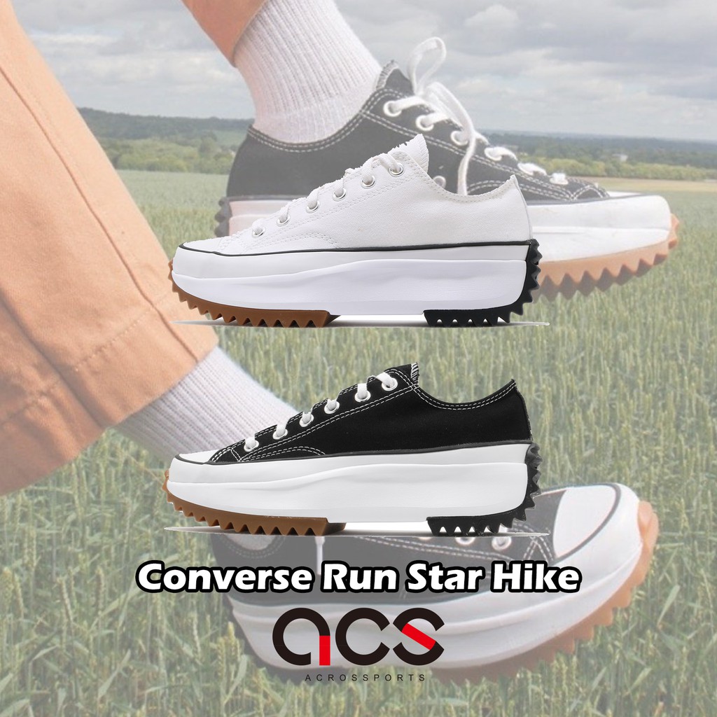 Converse Run Star Hike 低筒 黑 白 任選 男鞋 女鞋 厚底 鋸齒鞋 增高 帆布鞋【ACS】