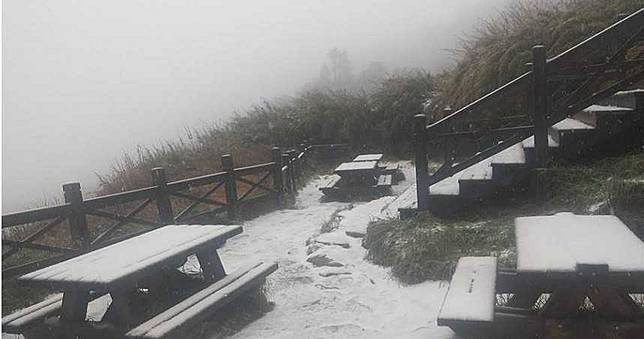 下雪了！寒流夾水氣「雪山369山莊」飄瑞雪　變銀白世界
