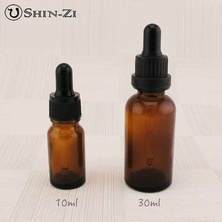 【香芝】10ml *10個/ 30ml *9個 茶色玻璃滴管瓶 遮光玻璃空瓶 保養品/按摩油/精油分裝