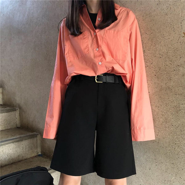 皮帶皮帶女韓國風簡約百搭網紅同款黑色復古休閒金屬針扣裝飾腰帶 曼慕衣櫃