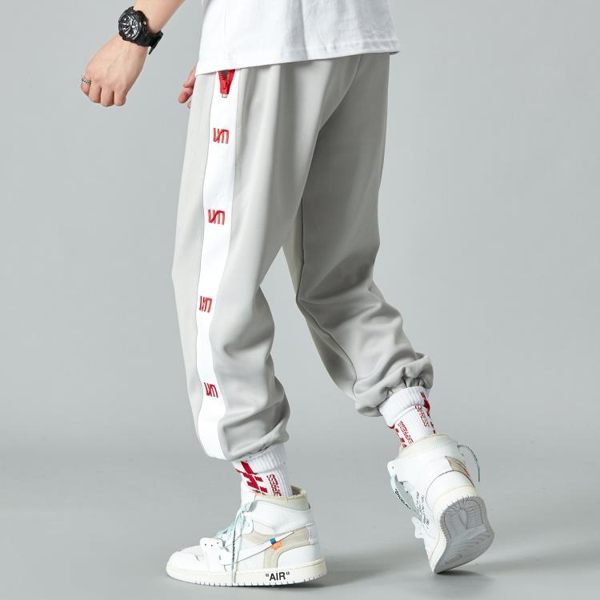 衛褲 迷你IDE春秋歐美運動寬鬆串標條紋衛褲男嘻哈街頭潮牌束腳褲哈倫褲