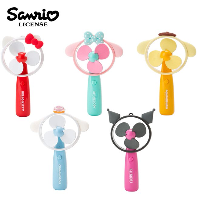 【日本正版】三麗鷗 攜帶型 手持風扇 風扇 隨身扇 小風扇 凱蒂貓 美樂蒂 布丁狗 大耳狗 酷洛米