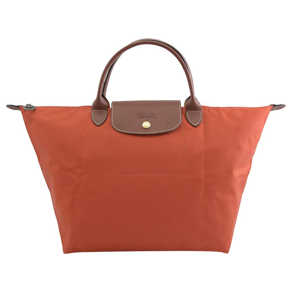 Longchamp Le Pliage 折疊短肩帶手提包.深橘 M #1623