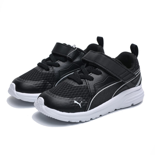 PUMA PURE JOGGER V INF 黑 銀邊 魔鬼氈 運動鞋 小童 童鞋 (布魯克林) 37057701