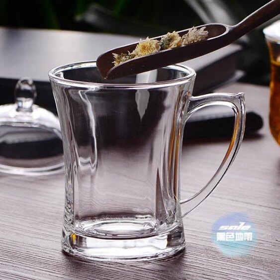 玻璃杯套裝耐熱水杯泡茶杯帶把帶蓋家用辦公男女加厚創意牛奶杯