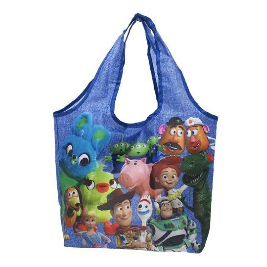 〔小禮堂〕迪士尼 玩具總動員4 折疊尼龍環保購物袋《深藍.角色集合》手提袋.環保袋。居家,家具與寢飾人氣店家小禮堂－樂天旗艦店的❤超商取貨區❤有最棒的商品。快到日本NO.1的Rakuten樂天市場的安