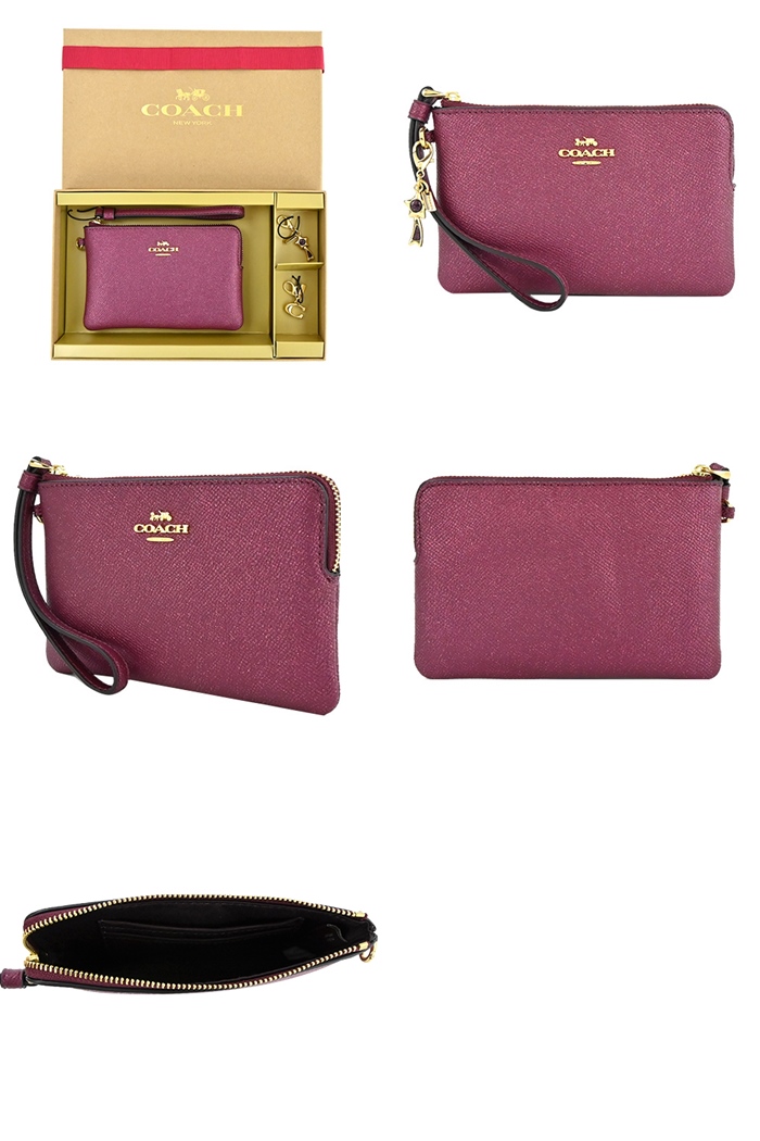 Metallic raspberry hot sale coach wallet