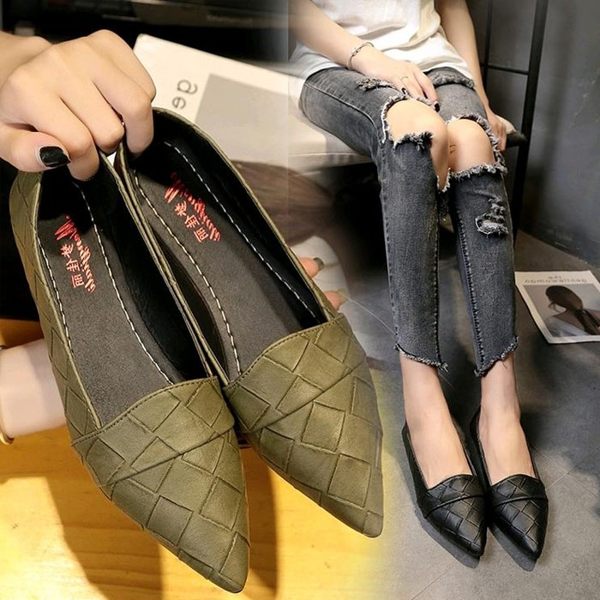 【免運】新款韓版淺口簡約尖頭平底鞋工作鞋2色X RUNWAY FASHION ICON