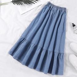 ◎無論華麗復古 可愛俏皮 小資熟女都適合|◎快來選購妳的美麗服裝 令男孩怦然心動穿衣學|◎品牌:K.W.品牌定位:流行品牌品牌國家:韓國種類:裙子款式:長裙適穿性別:女生顏色:藍色系適穿季節:春夏流行