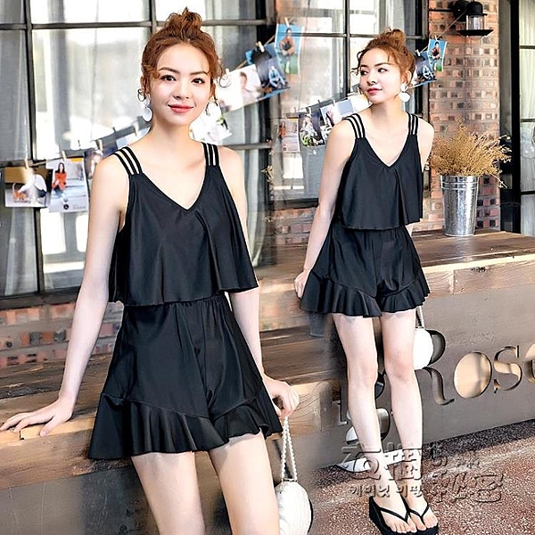 泳衣女泡溫泉新潮款遮肚顯瘦學生大碼韓國ins仙女范胖mm可愛日系