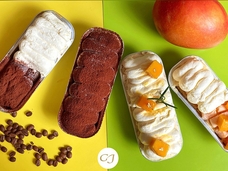 新鮮芒果與提拉米蘇長條蛋糕