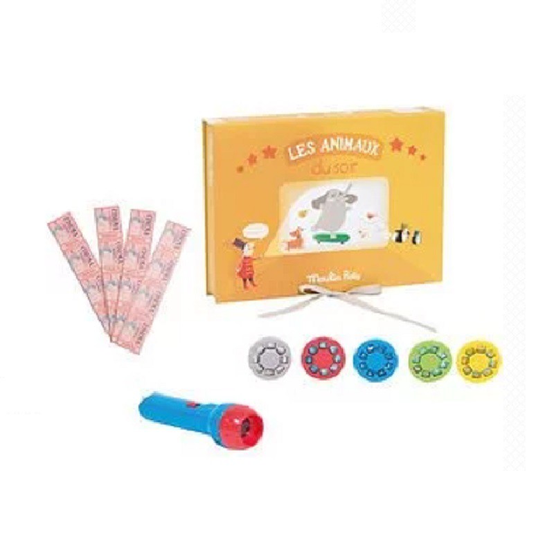 法國 Moulin Roty 故事手電筒劇院組-動物樂園