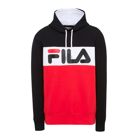 FILA #漢城企劃 側邊LOGO長袖連帽T恤-黑色 1TET-1404-BK