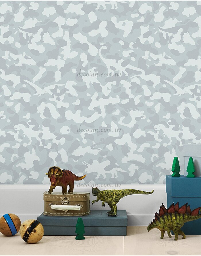G11A系列－Hidden Dino 丹麥期貨壁紙 迷彩恐龍 可愛嬰兒 兒童房男孩房(2色)