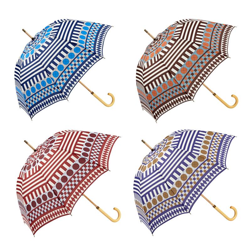 10639 「復古磁磚」直傘 PP 藍紫色