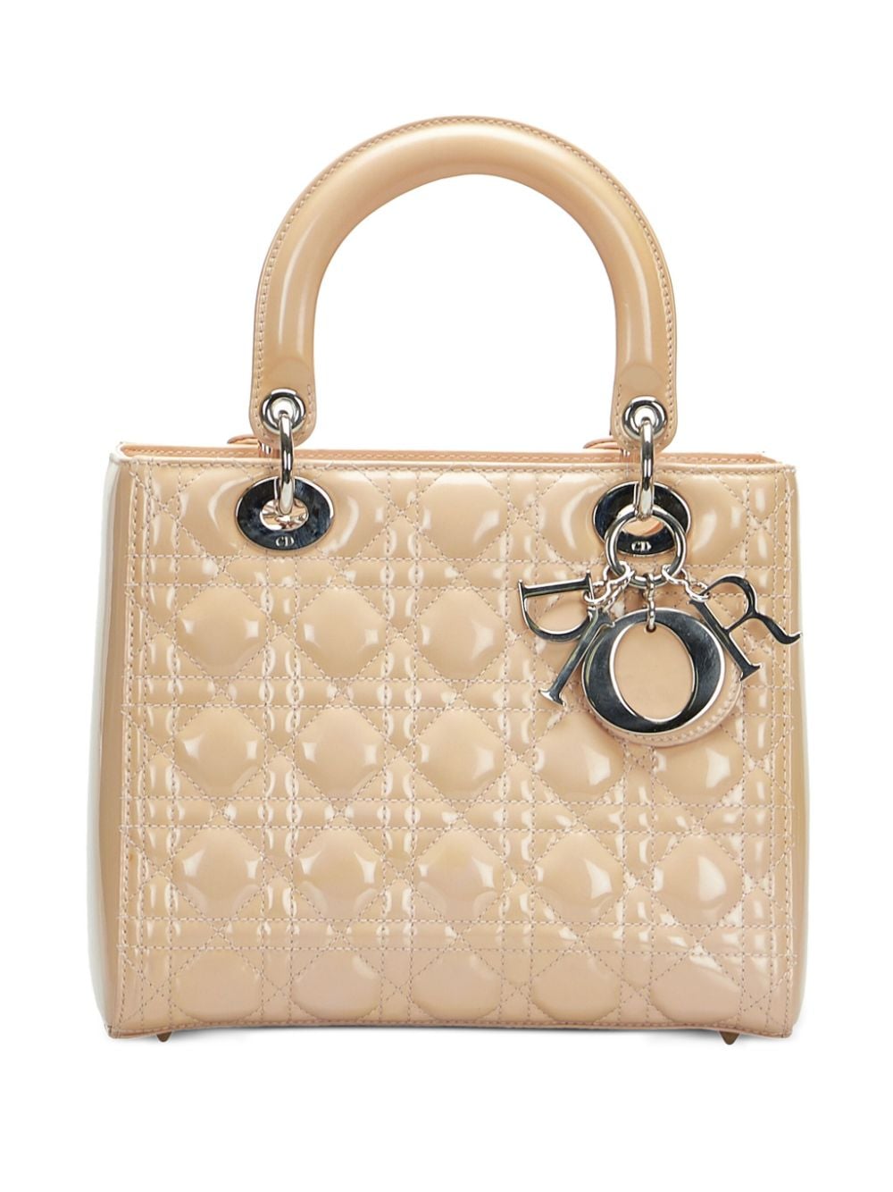 Christian Dior - 2014 pre-owned Lady Dior handbag - women - Leather - One Size - Neutrals