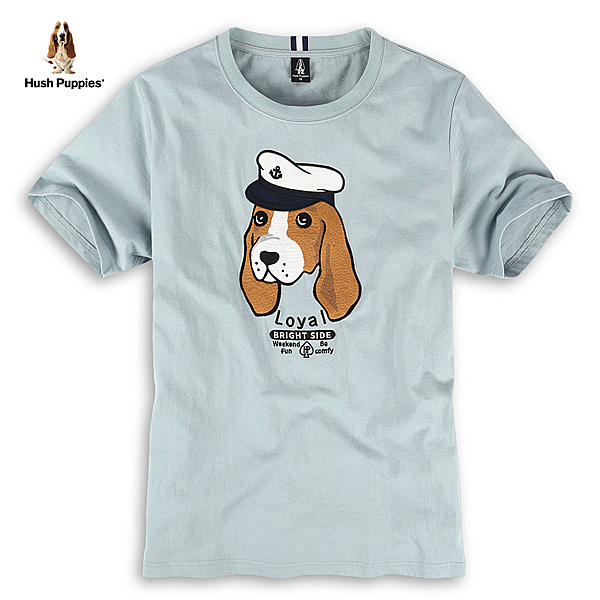 精緻水手刺繡狗搭配文字圖騰設計 純棉面料舒適好穿 下身穿搭休閒褲或牛仔褲休閒有型