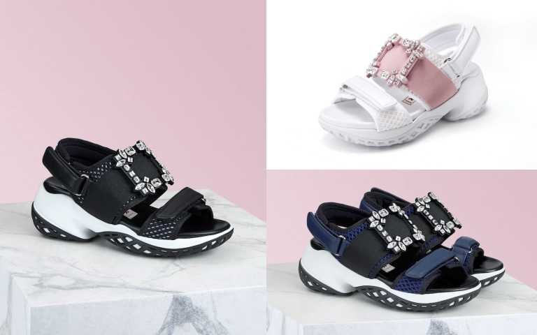 Roger Vivier Viv’ Run鑽扣老爹涼鞋／41,600元（圖／翻攝自楊丞琳IG、品牌提供）