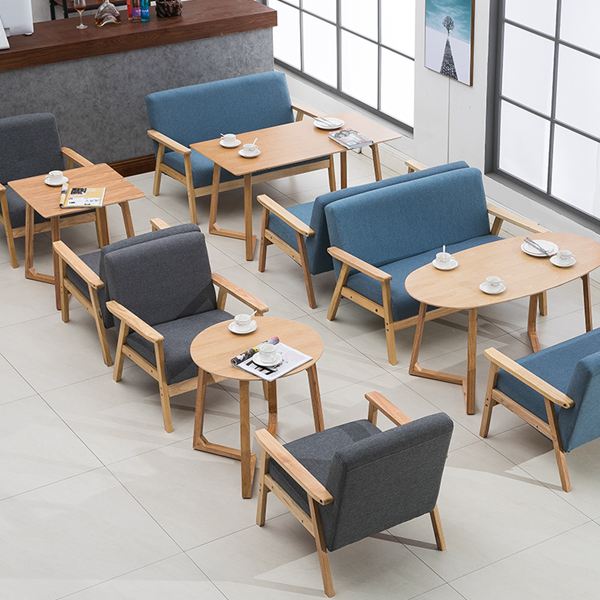 辦公室洽談桌椅組合簡約休閒雙人卡座甜品奶茶店西餐咖啡廳布沙發XW 新年鉅惠 全館免運