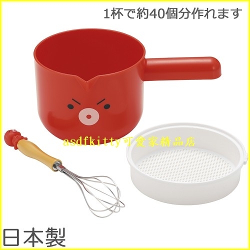 asdfkitty可愛家☆日本貝印章魚燒備料組(含粉篩+調理盆+打蛋器)-可做鬆餅.大阪燒.-日本製