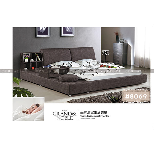 [紅蘋果傢俱] LW 8069 6尺軟床 布床 皮藝床 雙人床 歐式床台 實木床