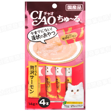 CIAO 啾嚕肉泥-鮪魚&鮭魚 (14gx4入)