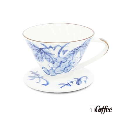 日式手繪風格帶出生活品味 濾杯設計可帶出咖啡的味道 陶瓷易清洗堅固耐用