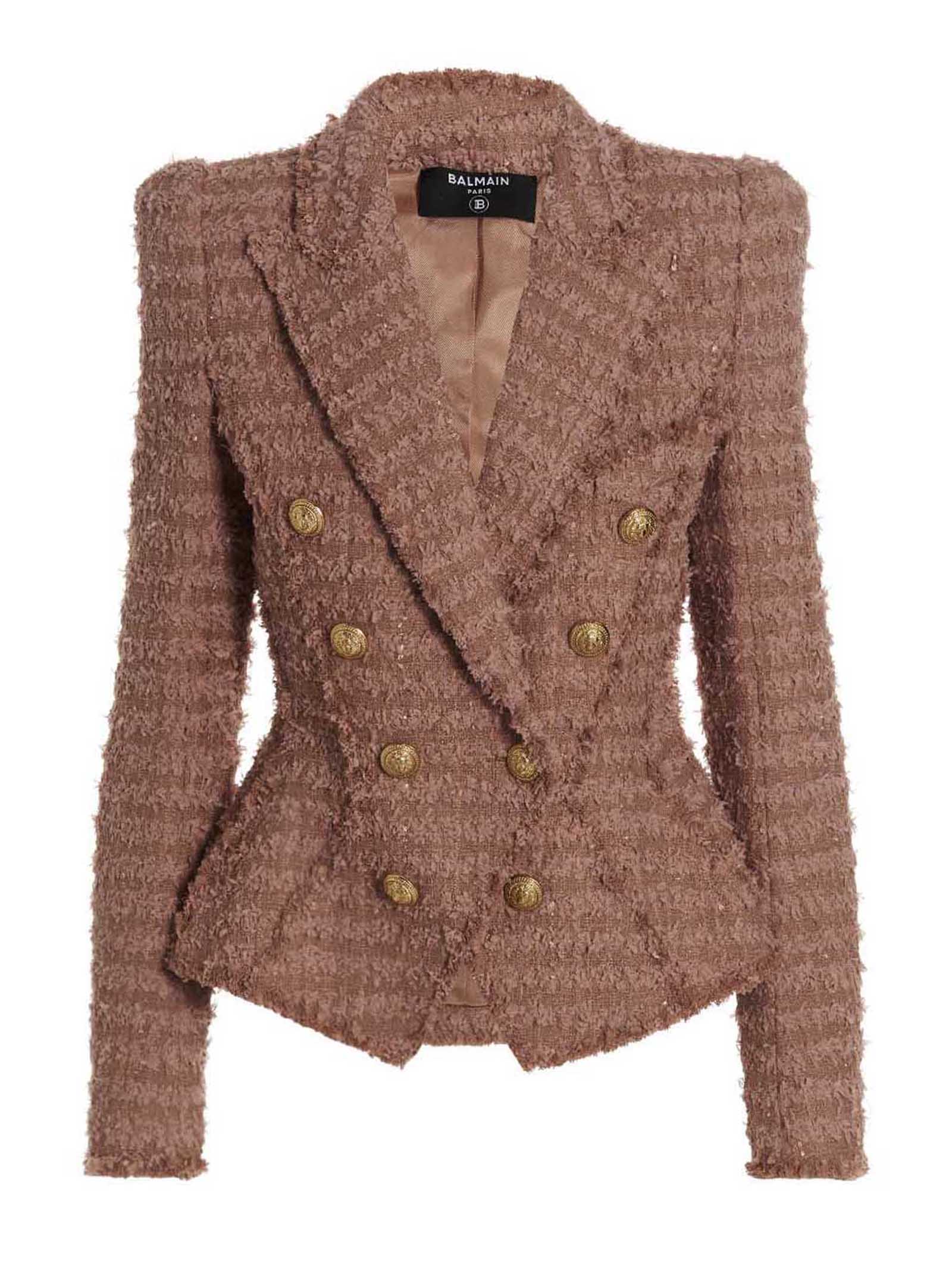 Balmain Double-breasted Tweed Blazer