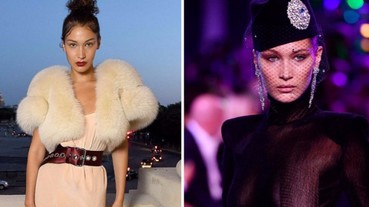 透視裝！Bella Hadid 巴黎高訂時裝周「露點」「厭世臉」霸氣登場！
