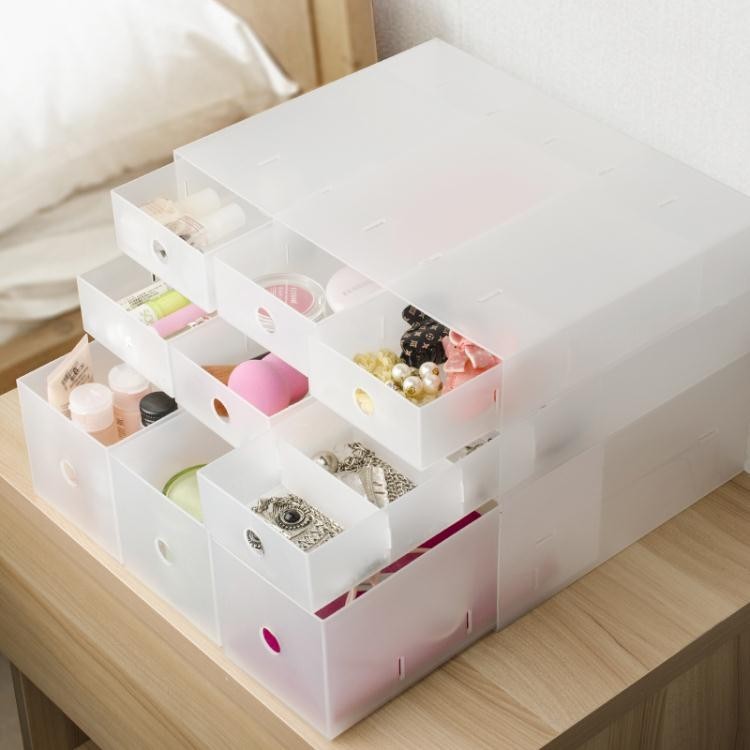 透明桌面自由組合化妝品抽屜式手帳首飾雜物辦公儲物櫃收納盒