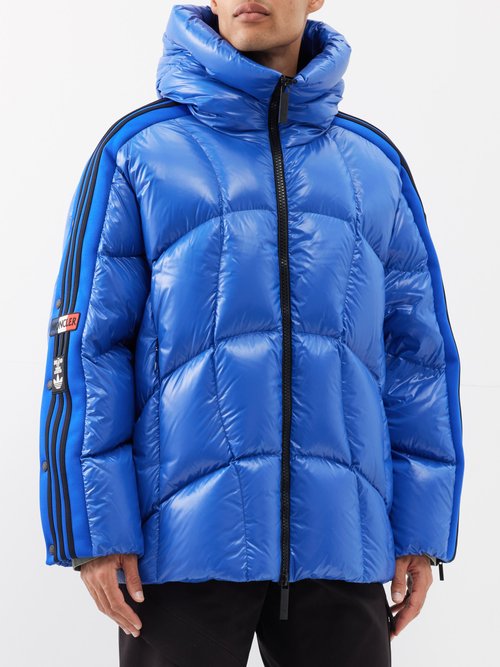 Moncler X Adidas Originals - Beiser Padded Nylon Laqué Coat - Mens - Blue
