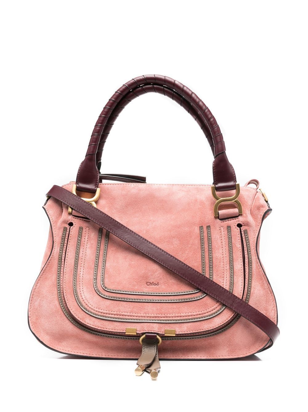 Chloé - leather panelled tote-bag - women - Calf Leather - One Size - Pink