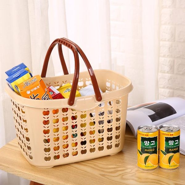 野餐籃 購物籃手提籃塑料超市便利店KTV果蔬零食置物籃買菜籃子野餐籃子 小明同學NMS