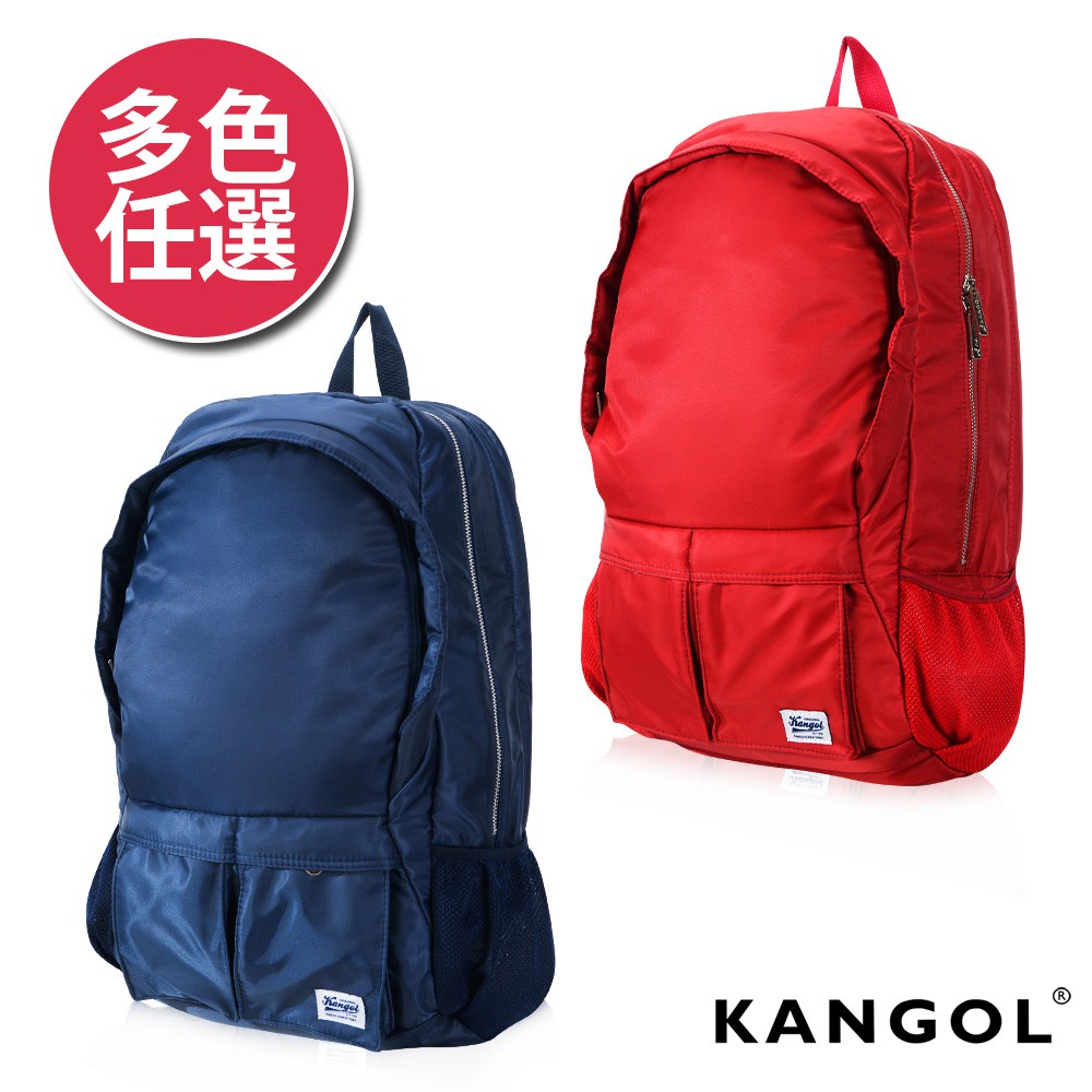 KANGOL 英式時尚輕時尚休閒防潑水尼龍 大空間郵差後背包(多色任選) KG1115