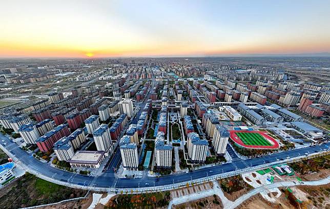 An aerial drone photo taken on Nov. 23, 2023 shows the Rongdong area of Xiong'an New Area, north China's Hebei Province. (Xinhua/Mu Yu)