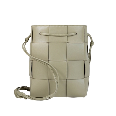 BOTTEGA VENETA Cassette大格編織水桶斜背包(石灰綠)
