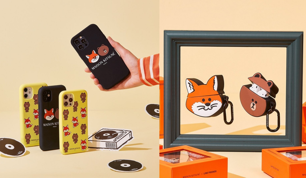 LINE FRIENDS X MAISON KITSUNÉ聯名登場！圓滾滾小狐狸周邊超可愛，免費貼圖手刀下載 | LINE購物