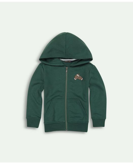 Brooks Brothers Boys Football Graphic Fleece Hoodie | Green | Size 10