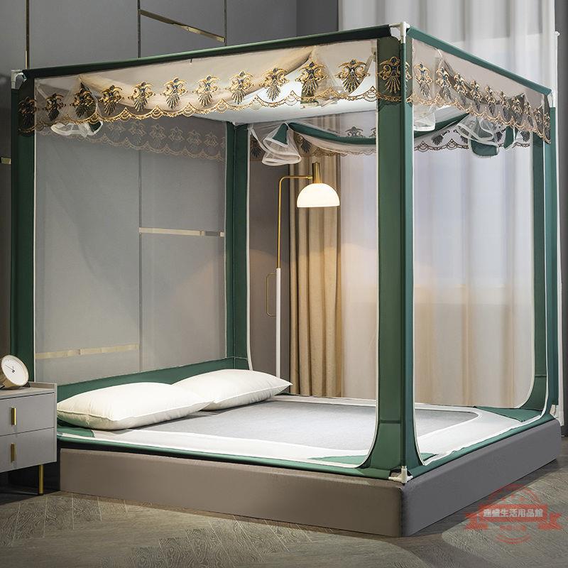 新款坐床三開門蒙古包蚊帳1.2家用雙人1.5/1.8米防摔拉鏈