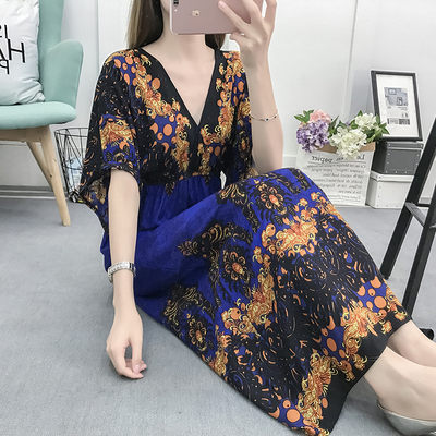 洋裝連身裙018民族風沙灘裙女夏海邊度假波西米亞長裙大碼顯瘦連身裙海灘裙M3FC027衣人有約