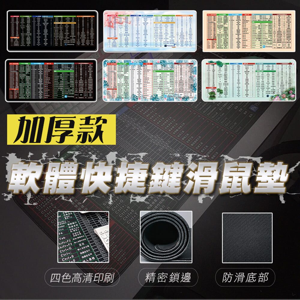 快捷鍵體操+體操+滑鼠墊台灣設計款 加厚滑順超好用印刷超清晰 包邊設計超漂亮