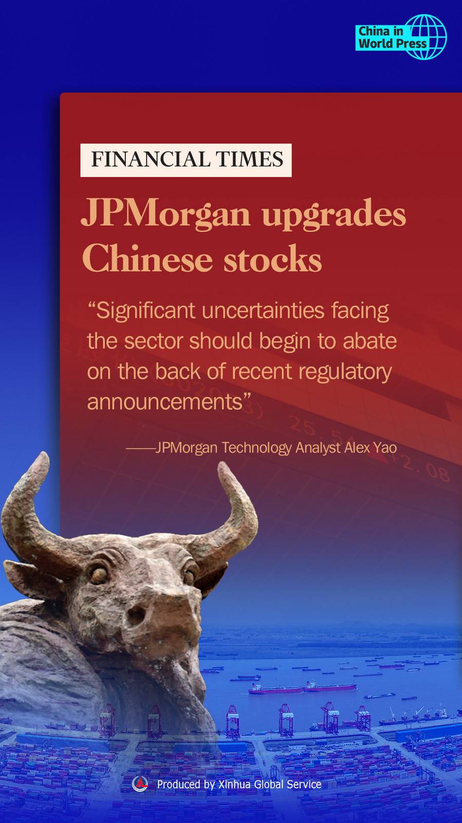 China in World Press upgrades Chinese stocks XINHUA LINE TODAY