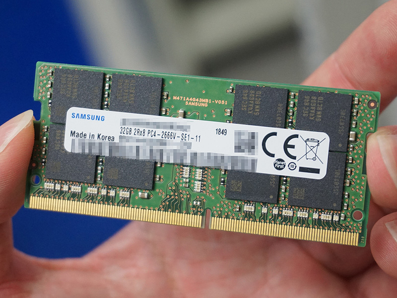 單條達 32GB 容量的 DDR4 SO-DIMM 記憶體模組已在日本開賣，採用標準電壓 1.2V 和 DDR4-2666 規格