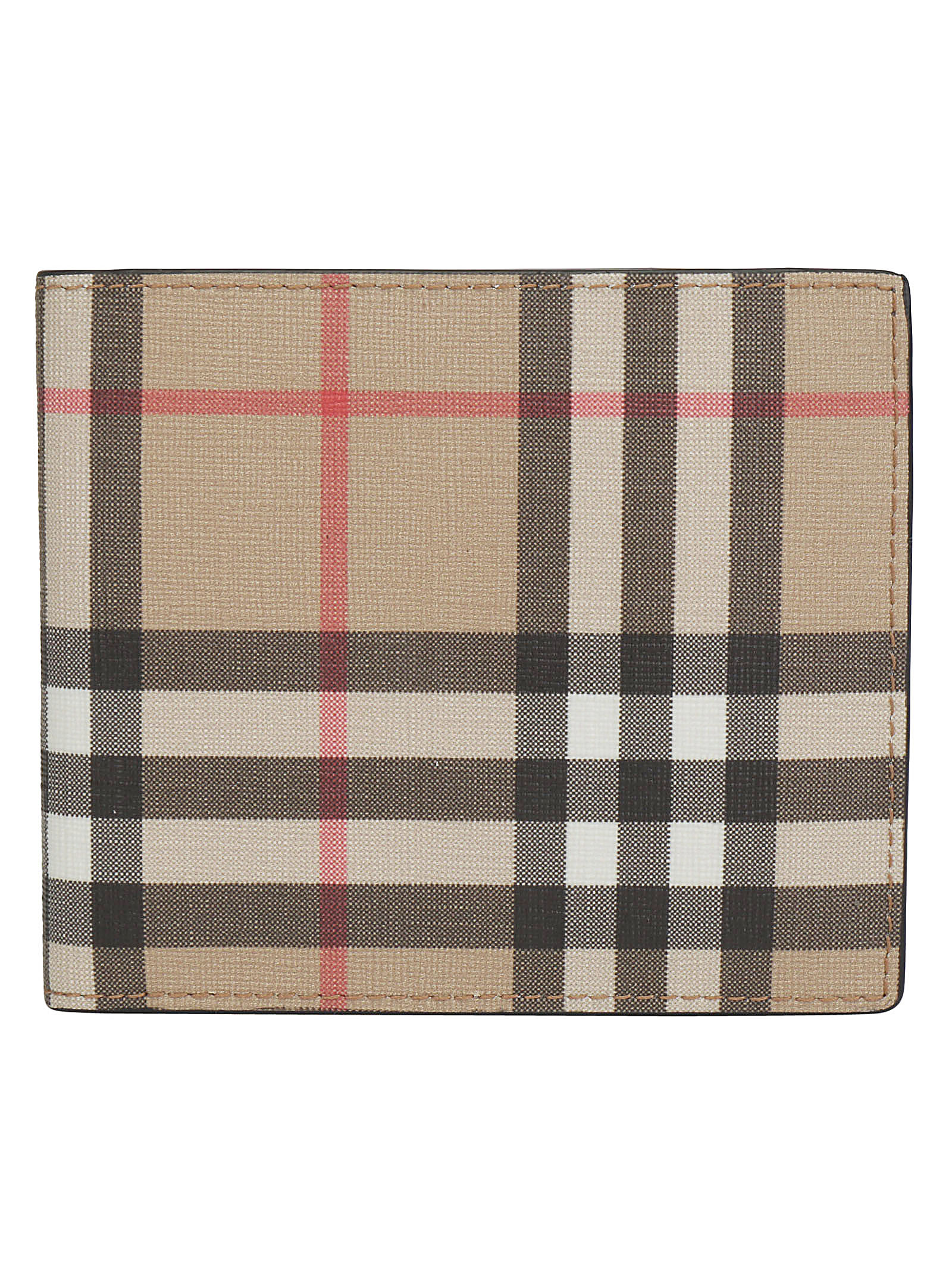 DescriptionArchive Beige Reg CC Wallet by Burberry, bi-folding style featuring the iconic check all 