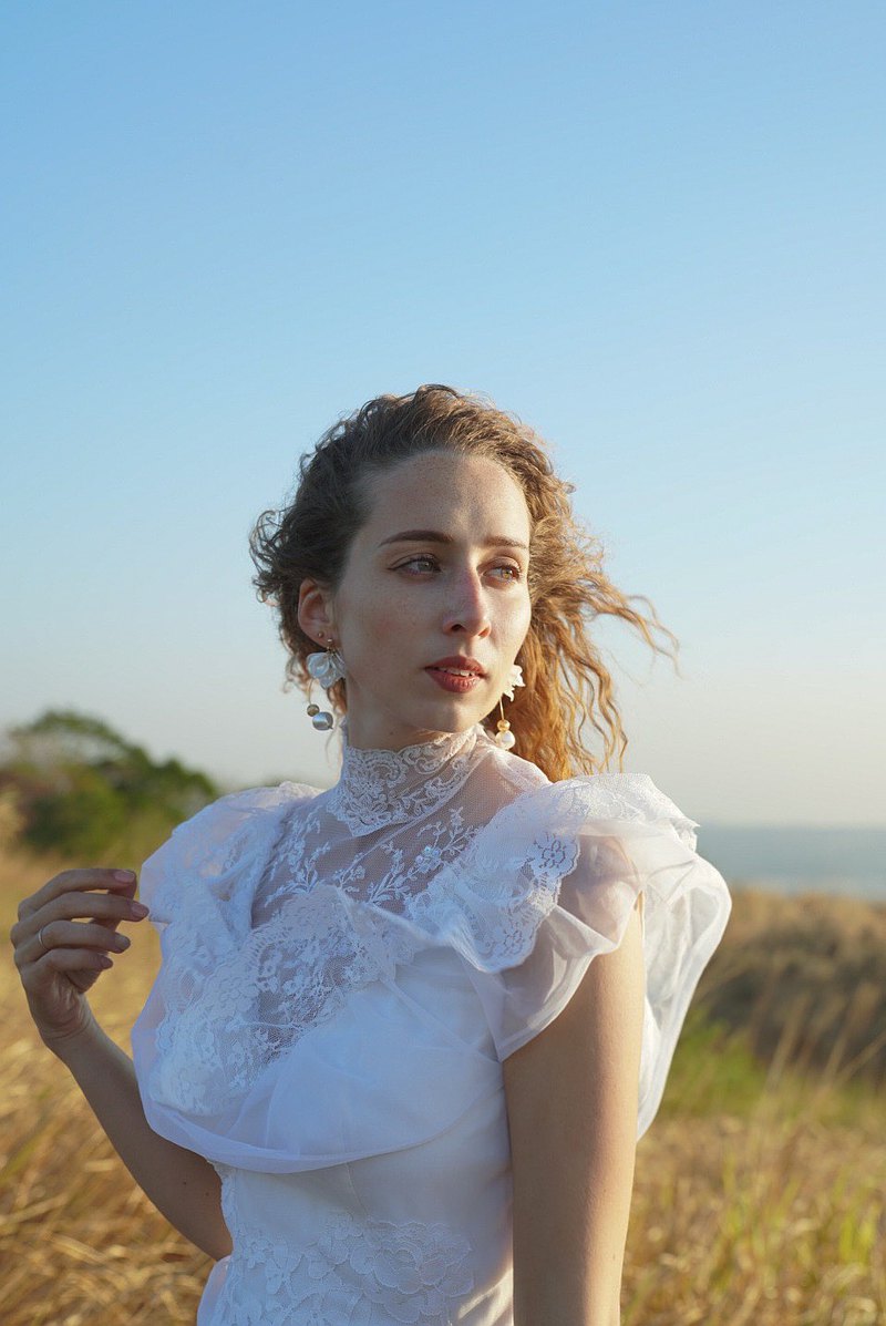 70s 古董婚紗/無袖蕾絲維多莉亞
