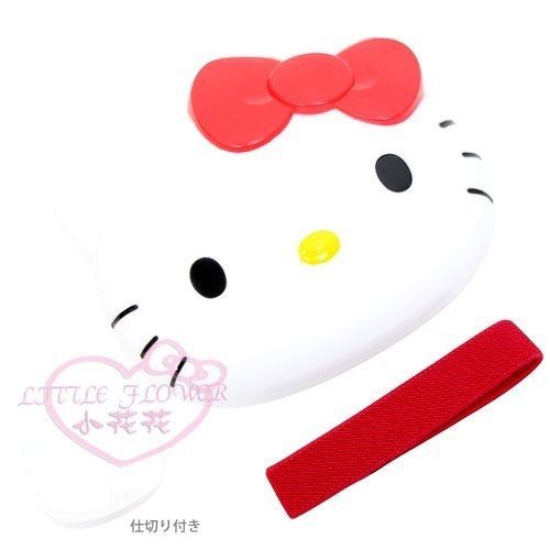 ♥小花花日本精品♥Hello kitty凱蒂貓臉型便當盒食品盒上學上班通勤野餐郊遊早餐午餐必備11087205