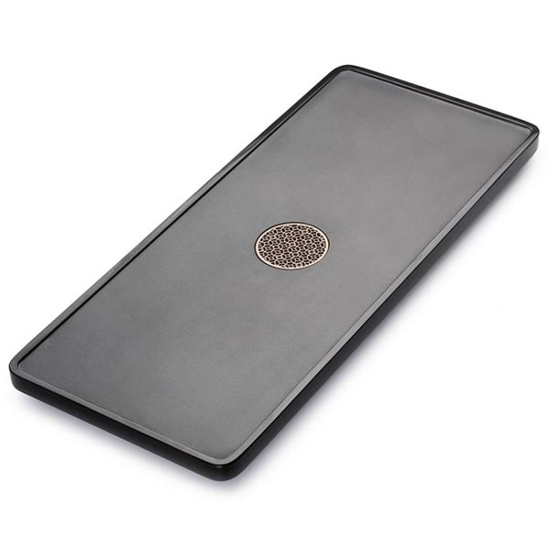 石間說天然烏金石茶盤家用整塊石材茶台手工大小號石頭茶海托盤具