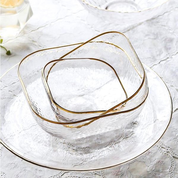 果盤金邊玻璃水果盤小精致透明創意 北歐風格ins水果盆現代客廳家用 雲朵走走